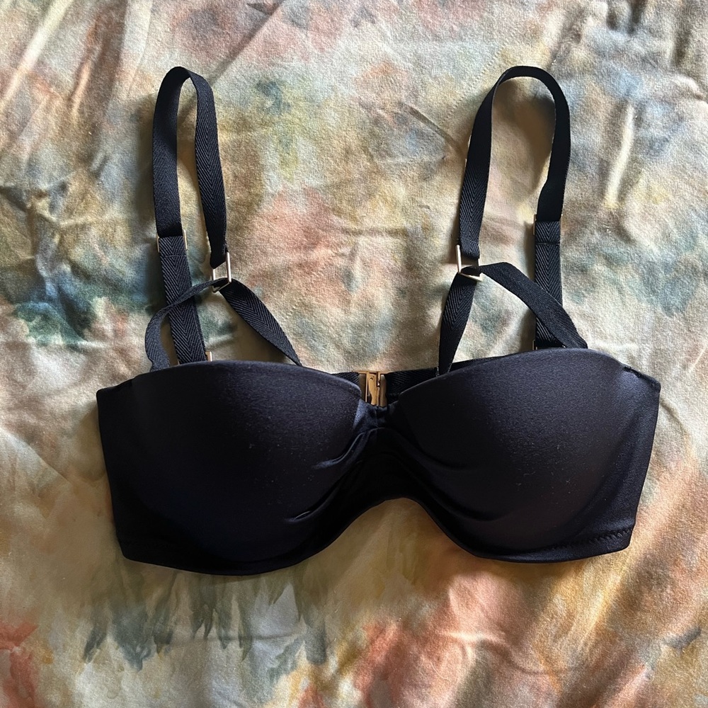 Victoria's Secret Black Swim Top  with Gold Accents